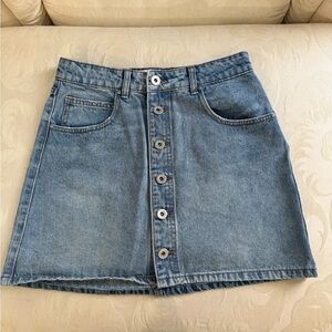 Cotton On Button Front Denim Mini Skirt A-Line Blue Size US 4